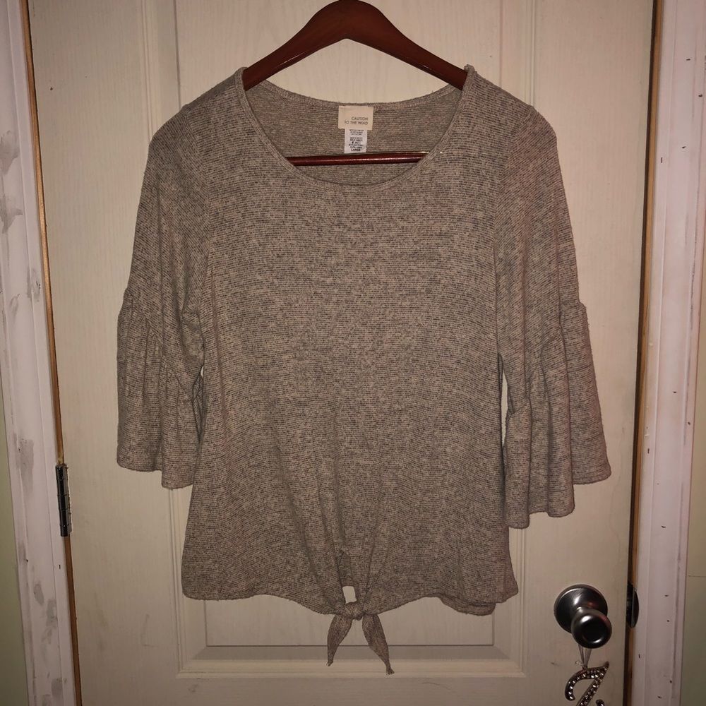Caution to the Wind Bell Sleeve Blouse